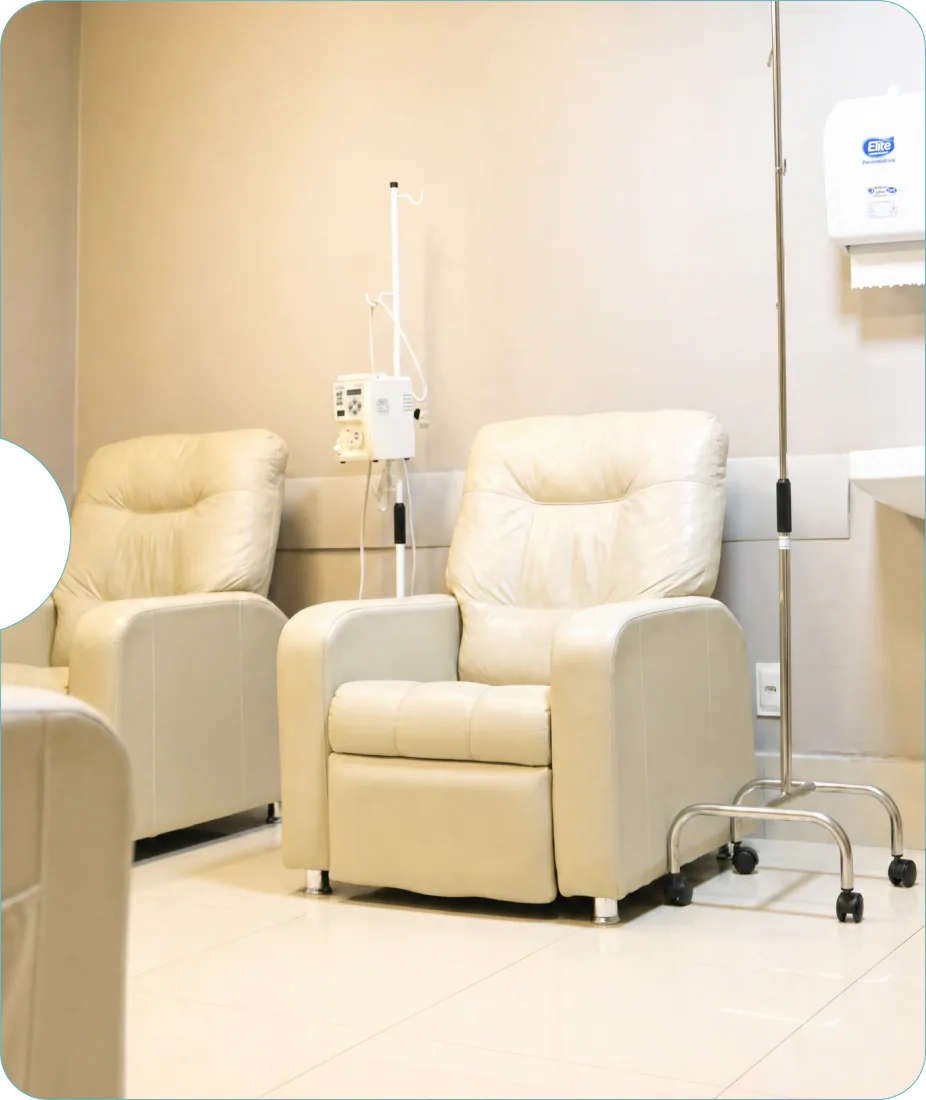 Sala de infusão da Clínica Revivere